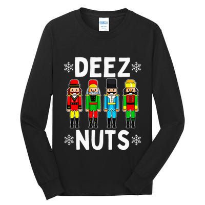 Deez Nuts Funny Nutcracker Christmas Meme Tall Long Sleeve T-Shirt