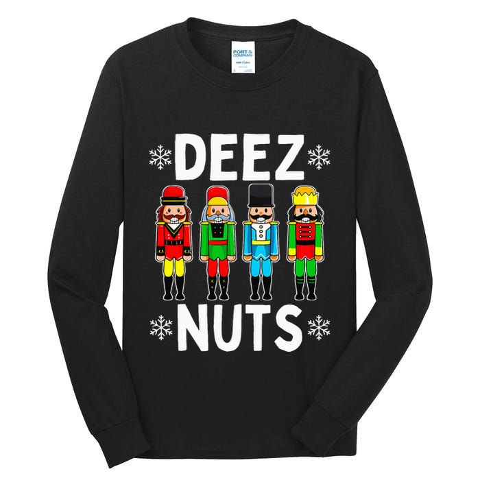 Deez Nuts Funny Nutcracker Christmas Meme Tall Long Sleeve T-Shirt