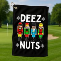 Deez Nuts Funny Nutcracker Christmas Meme Golf Towel