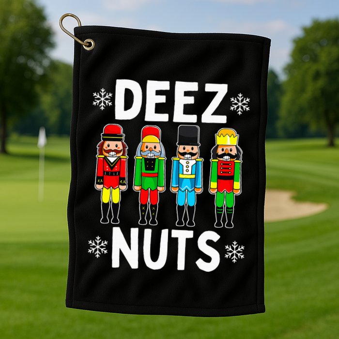 Deez Nuts Funny Nutcracker Christmas Meme Golf Towel