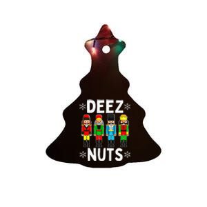 Deez Nuts Funny Nutcracker Christmas Meme Ceramic Tree Ornament