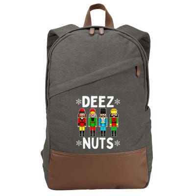 Deez Nuts Funny Nutcracker Christmas Meme Cotton Canvas Backpack