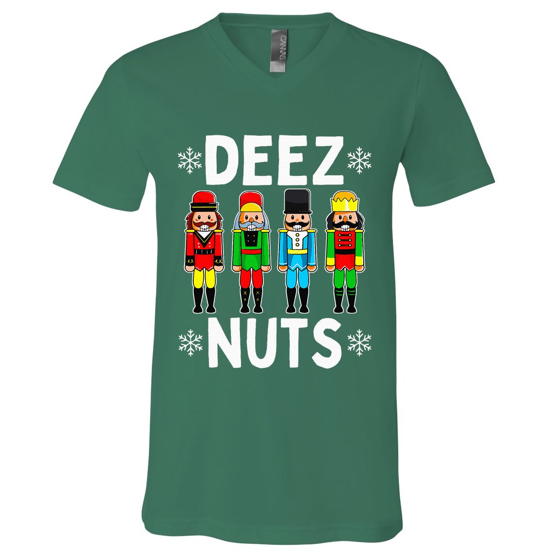 Deez Nuts Funny Nutcracker Christmas Meme V-Neck T-Shirt