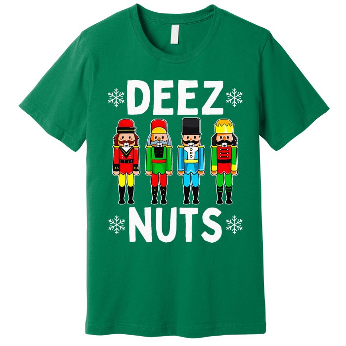 Deez Nuts Funny Nutcracker Christmas Meme Premium T-Shirt