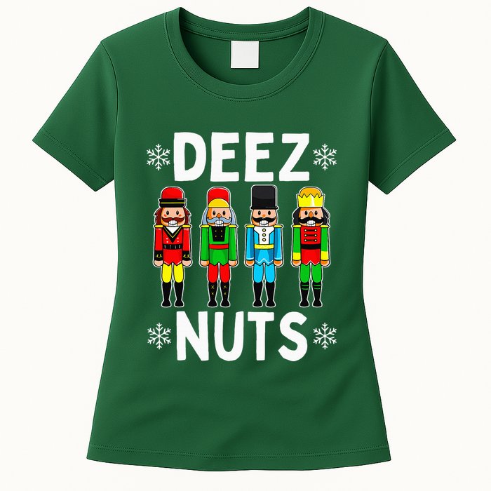 Deez Nuts Funny Nutcracker Christmas Meme Womens T-Shirt