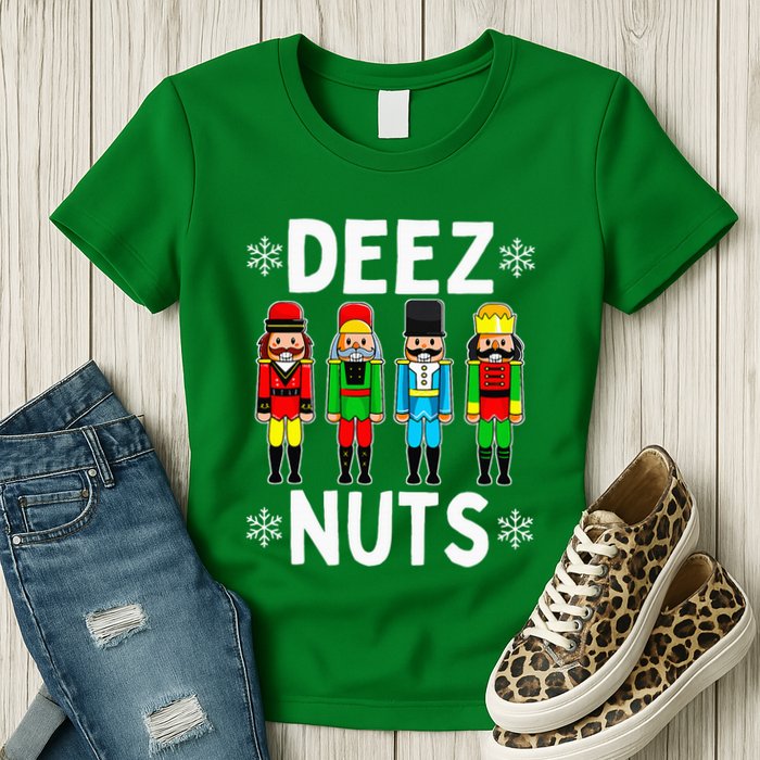 Deez Nuts Funny Nutcracker Christmas Meme Womens T-Shirt