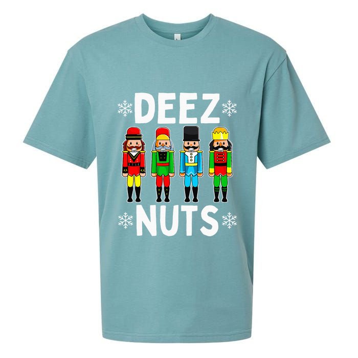 Deez Nuts Funny Nutcracker Christmas Meme Sueded Cloud Jersey T-Shirt