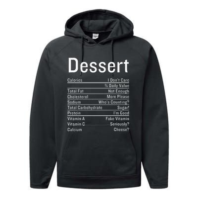 Dessert Nutrition Facts Thanksgiving Food Calories Performance Fleece Hoodie