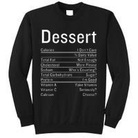 Dessert Nutrition Facts Thanksgiving Food Calories Sweatshirt