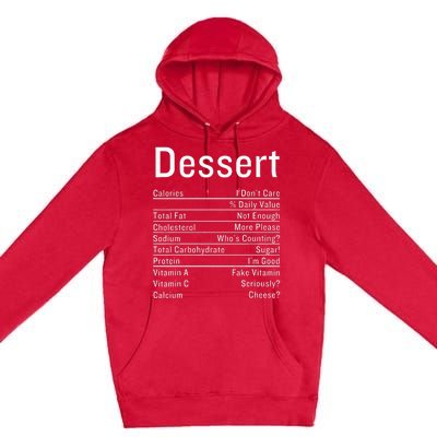 Dessert Nutrition Facts Thanksgiving Food Calories Premium Pullover Hoodie