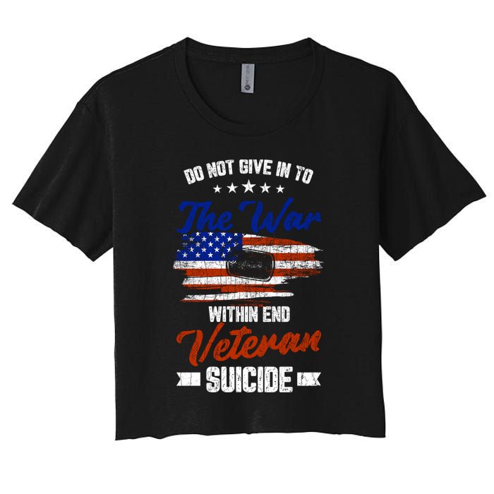 Do Not Give Into The War Within Happy Veterans Day Graphic Gift Crop Top