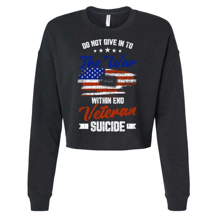 Do Not Give Into The War Within Happy Veterans Day Graphic Gift Cropped Pullover Crew