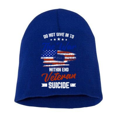 Do Not Give Into The War Within Happy Veterans Day Graphic Gift Short Acrylic Beanie