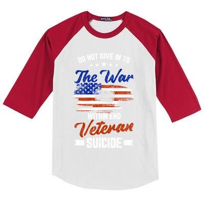 Do Not Give Into The War Within Happy Veterans Day Graphic Gift Kids Colorblock Raglan Jersey