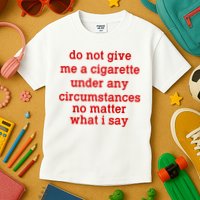 Do Not Give Me A Cigarette Under Any Circumstances Kids T-Shirt