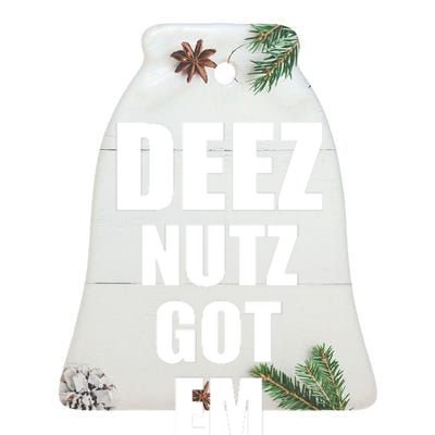 Deez Nuts Gotem Ceramic Bell Ornament