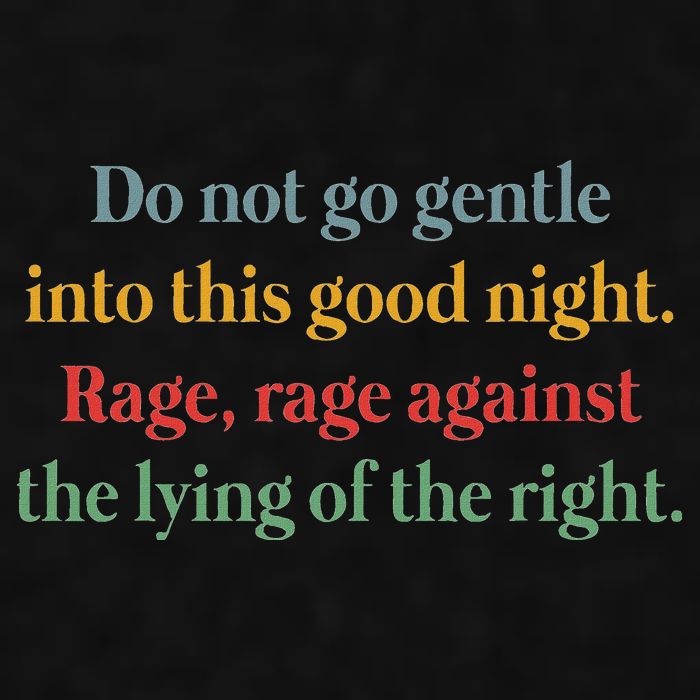 Do Not Go Gentle Into This Good Night Rage Against The Lying Ladies PosiCharge Tri-Blend Wicking Tank