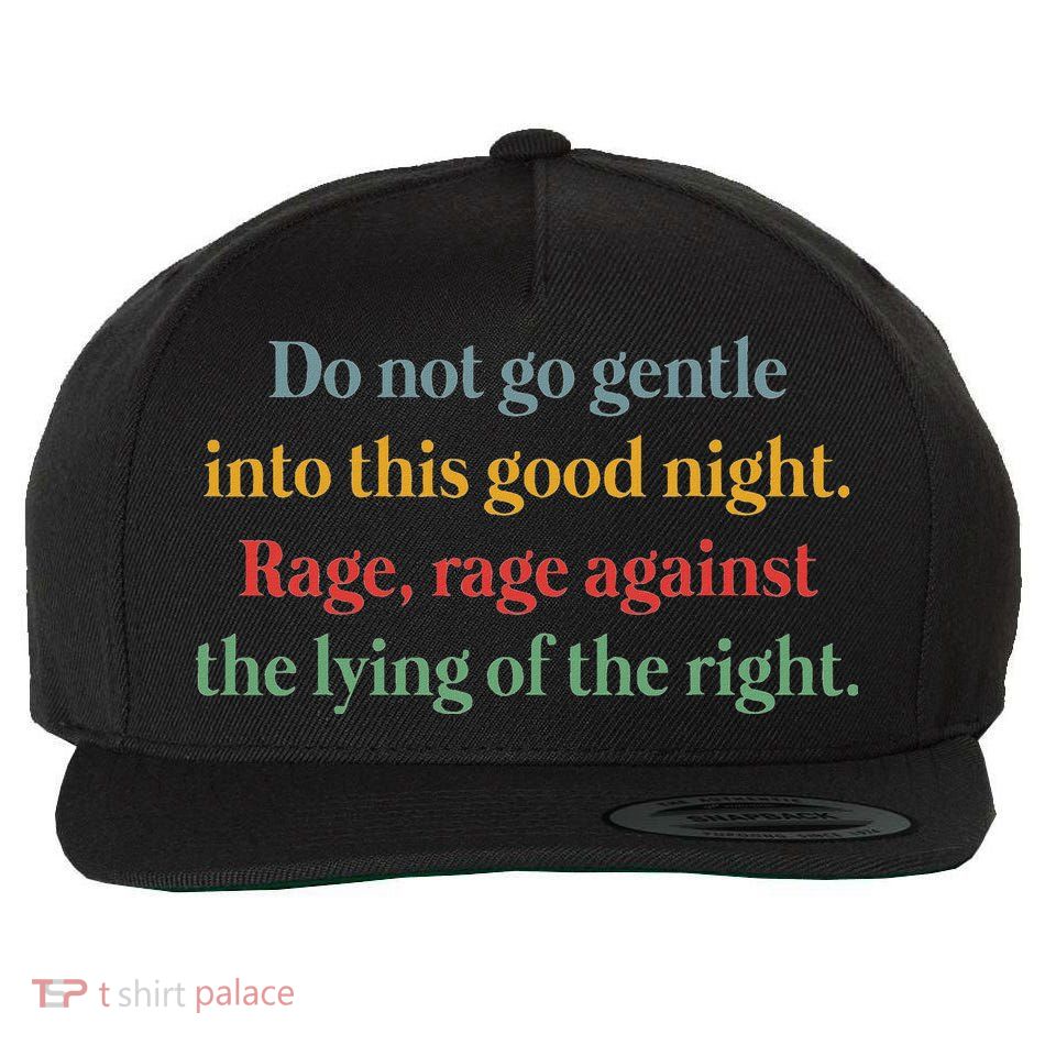 Do Not Go Gentle Into This Good Night Rage Against The Lying Wool Snapback Cap