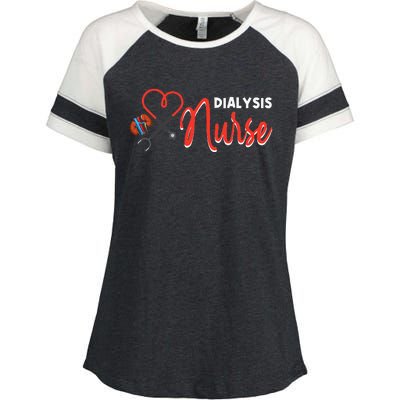 Dialysis Nurse Gifts For Technician Heart Nephrology Nursing Enza Ladies Jersey Colorblock Tee