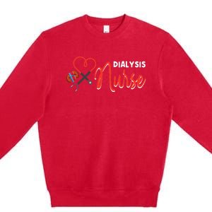 Dialysis Nurse Gifts For Technician Heart Nephrology Nursing Premium Crewneck Sweatshirt