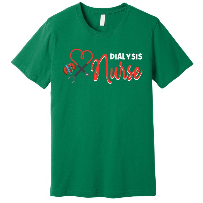 Dialysis Nurse Gifts For Technician Heart Nephrology Nursing Premium T-Shirt