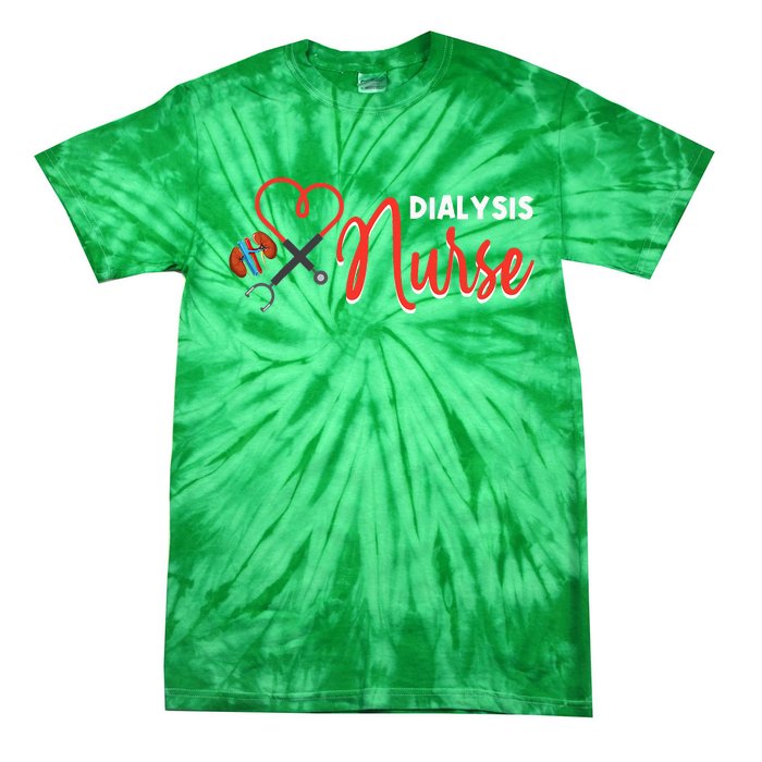 Dialysis Nurse Gifts For Technician Heart Nephrology Nursing Tie-Dye T-Shirt