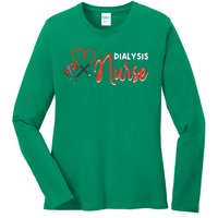 Dialysis Nurse Gifts For Technician Heart Nephrology Nursing Ladies Long Sleeve Shirt