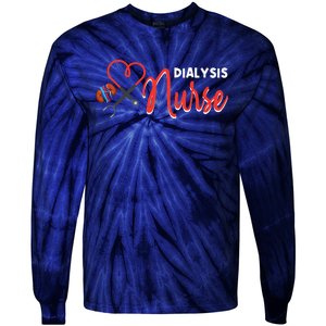 Dialysis Nurse Gifts For Technician Heart Nephrology Nursing Tie-Dye Long Sleeve Shirt