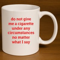 Do Not Give Me A Cigarette Under Any Circumstances No Matter What I Say 11oz C Handle Ceramic Mug