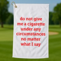 Do Not Give Me A Cigarette Under Any Circumstances No Matter What I Say Golf Towel