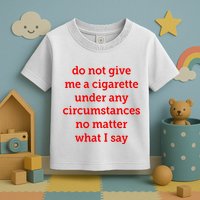 Do Not Give Me A Cigarette Under Any Circumstances No Matter What I Say Toddler T-Shirt
