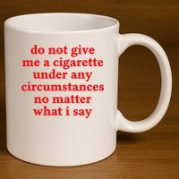 Do Not Give Me A Cigarette Under Any Circumstances 11oz C Handle Ceramic Mug