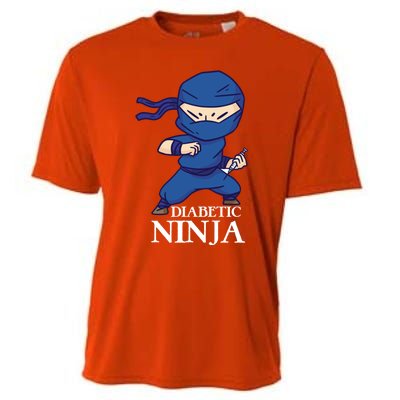 Diabetic Ninja Gift Diabetes Awareness Fighter Gift Blue Ninja Gift Cooling Performance Crew T-Shirt