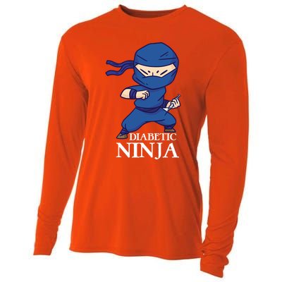 Diabetic Ninja Gift Diabetes Awareness Fighter Gift Blue Ninja Gift Cooling Performance Long Sleeve Crew