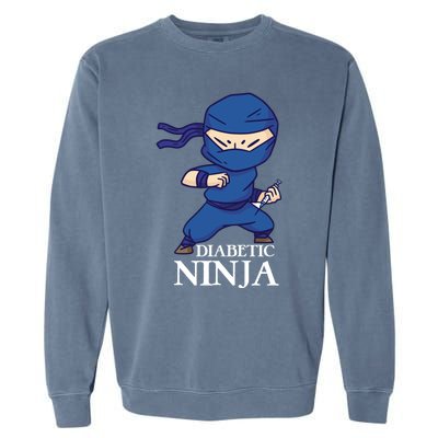 Diabetic Ninja Gift Diabetes Awareness Fighter Gift Blue Ninja Gift Garment-Dyed Sweatshirt