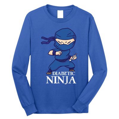 Diabetic Ninja Gift Diabetes Awareness Fighter Gift Blue Ninja Gift Long Sleeve Shirt