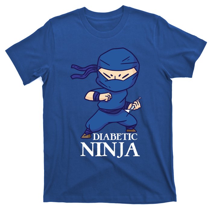 Diabetic Ninja Gift Diabetes Awareness Fighter Gift Blue Ninja Gift T-Shirt