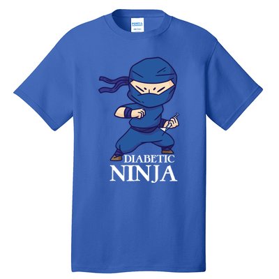 Diabetic Ninja Gift Diabetes Awareness Fighter Gift Blue Ninja Gift Tall T-Shirt