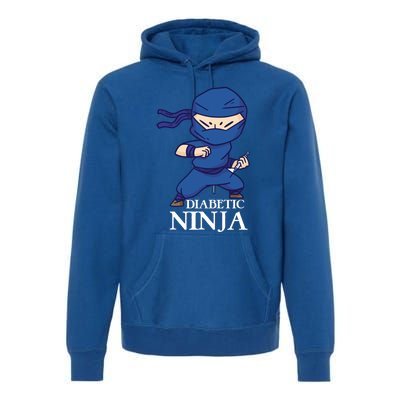 Diabetic Ninja Gift Diabetes Awareness Fighter Gift Blue Ninja Gift Premium Hoodie