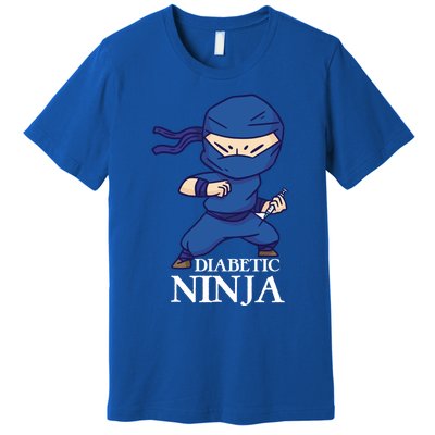 Diabetic Ninja Gift Diabetes Awareness Fighter Gift Blue Ninja Gift Premium T-Shirt