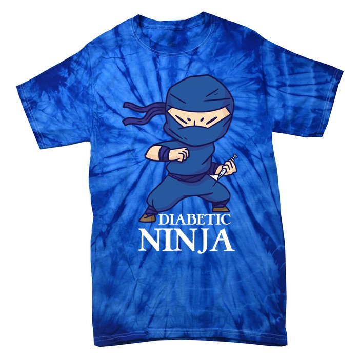 Diabetic Ninja Gift Diabetes Awareness Fighter Gift Blue Ninja Gift Tie-Dye T-Shirt