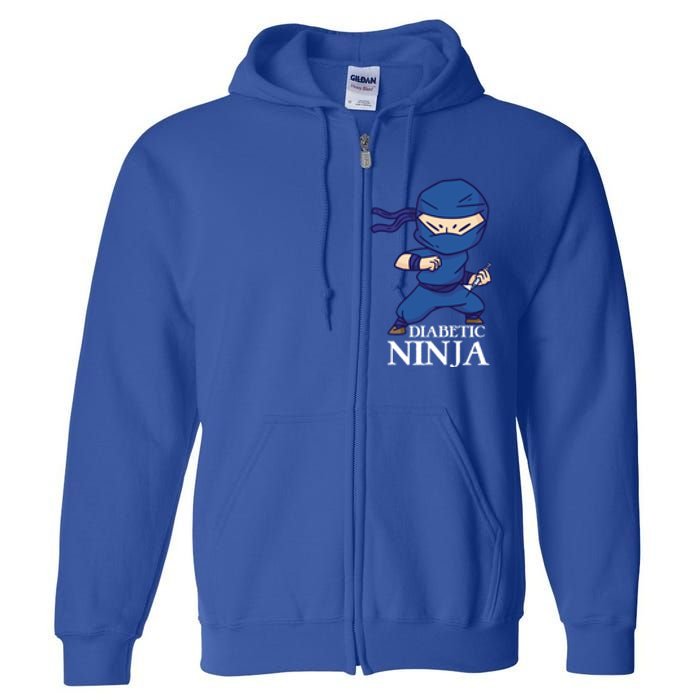 Diabetic Ninja Gift Diabetes Awareness Fighter Gift Blue Ninja Gift Full Zip Hoodie