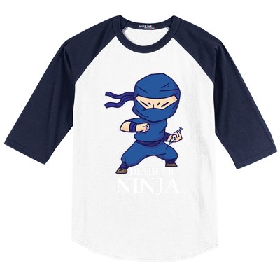 Diabetic Ninja Gift Diabetes Awareness Fighter Gift Blue Ninja Gift Baseball Sleeve Shirt