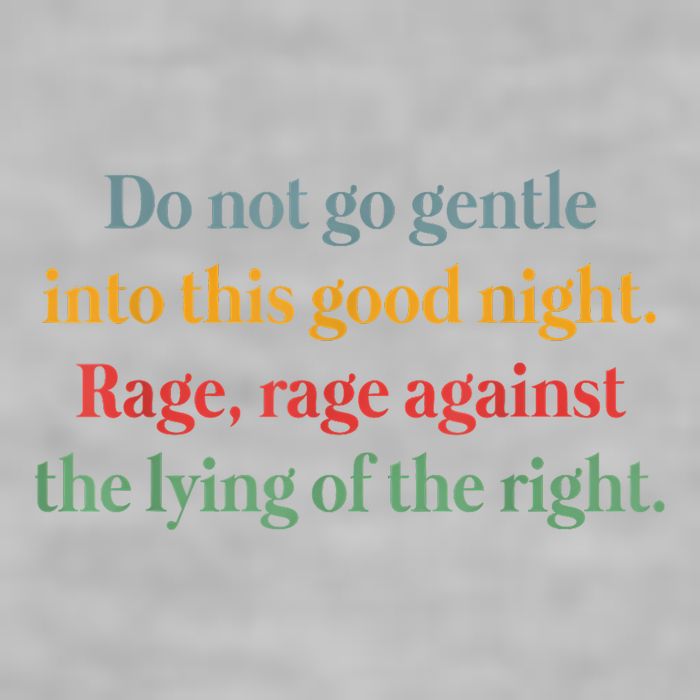 Do Not Go Gentle Into This Good Night Rage Against The Lying Ladies PosiCharge Tri-Blend Wicking Tank