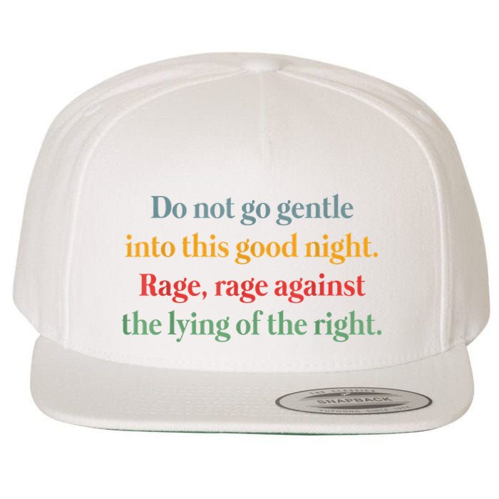 Do Not Go Gentle Into This Good Night Rage Against The Lying Wool Snapback Cap