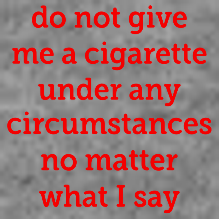 Do Not Give Me A Cigarette Under Any Circumstances No Matter What I Say 7-Panel Snapback Hat