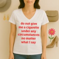 Do Not Give Me A Cigarette Under Any Circumstances No Matter What I Say Women's V-Neck T-Shirt