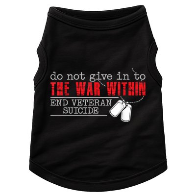 Do Not Give In To The War Within End Veteran Suicide Vintage Doggie Tank
