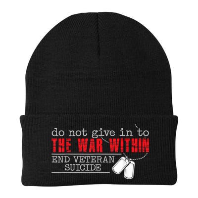 Do Not Give In To The War Within End Veteran Suicide Vintage Beanie