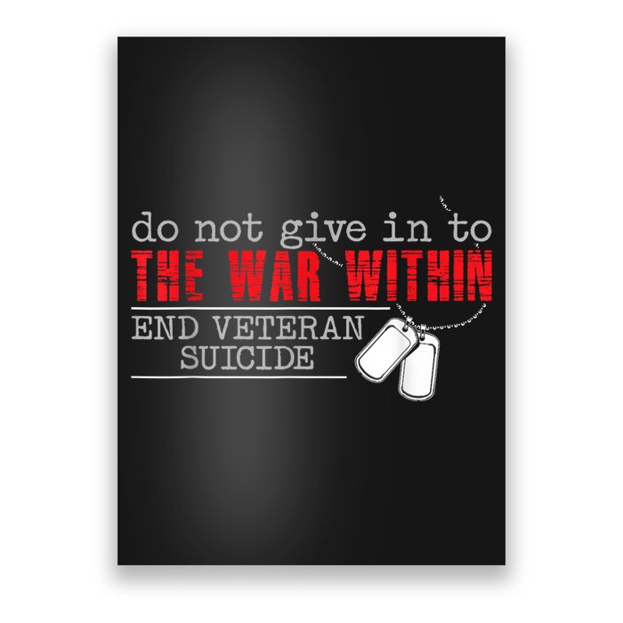 Do Not Give In To The War Within End Veteran Suicide Vintage Poster
